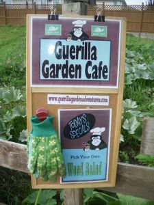 The Guerilla Garden Cafe Sign